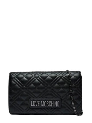 Love Moschino borsa a tracolla donna in ecopelle trapuntata nero argento JC4079PP1P-LA0 00B MOSCHINO LOVE 