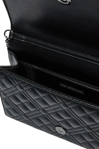 Love Moschino borsa a tracolla donna in ecopelle trapuntata nero argento JC4079PP1P-LA0 00B MOSCHINO LOVE 