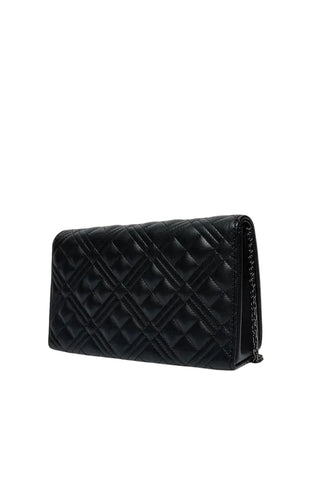 Love Moschino borsa a tracolla donna in ecopelle trapuntata nero argento JC4079PP1P-LA0 00B MOSCHINO LOVE