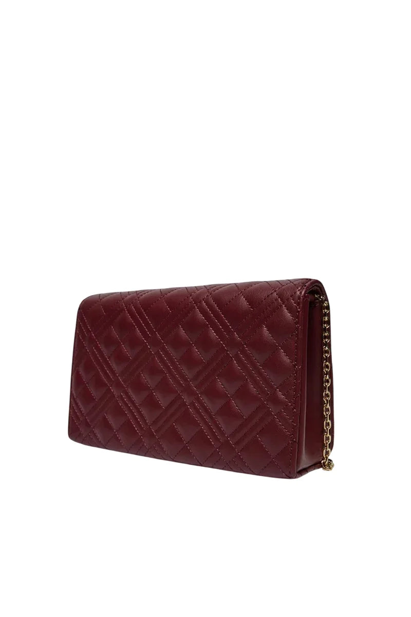 Love Moschino borsa a tracolla donna in ecopelle trapuntata bordeaux