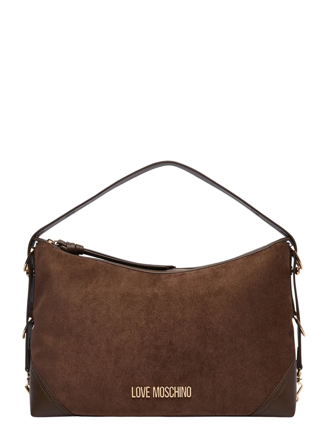 Love Moschino borsa a spalla donna in velour marrone