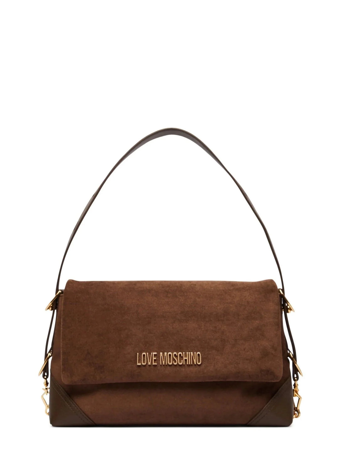Love Moschino borsa a spalla in ecopelle scamosciata marrone