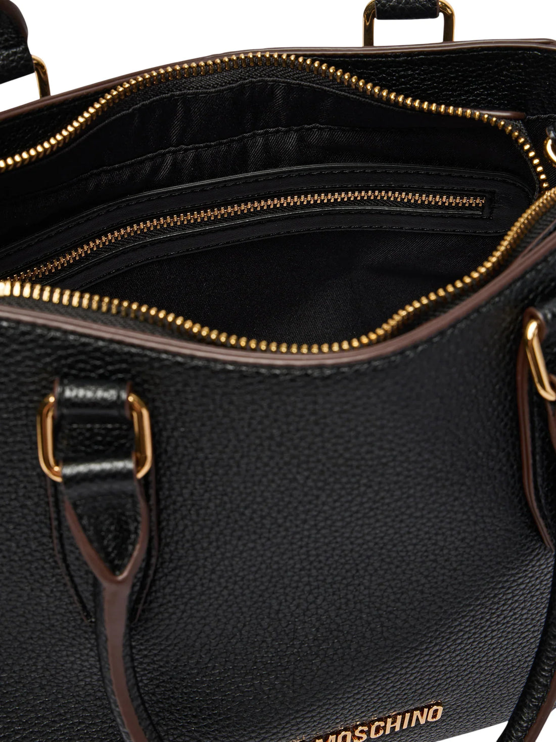 Love Moschino borsa a mano in ecopelle martellata con tracolla nero
