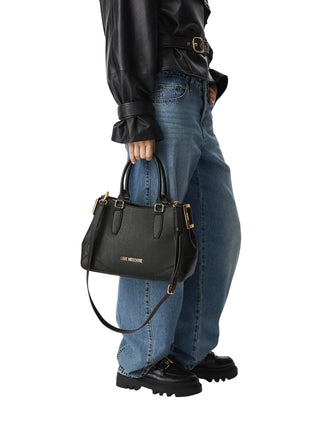 Love Moschino borsa a mano in ecopelle martellata con tracolla nero JC4097PP1P-LT1 000 MOSCHINO LOVE