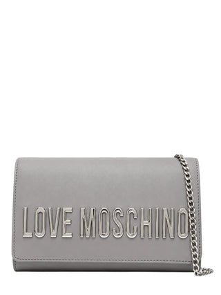 Love Moschino borsa a tracolla in ecopelle con placca logo grigio oro JC4103PP1P-KD0 011 MOSCHINO LOVE 