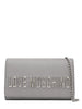 Love Moschino borsa a tracolla in ecopelle con placca logo grigio oro