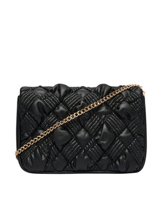 Love Moschino borsa a tracolla donna in pelle con placca logo nero oro JC4131PP1P-L10 00A MOSCHINO LOVE 