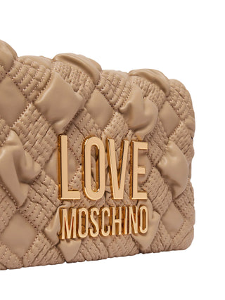 Love Moschino borsa a tracolla donna in pelle con placca logo beige JC4131PP1P-L10 10A MOSCHINO LOVE