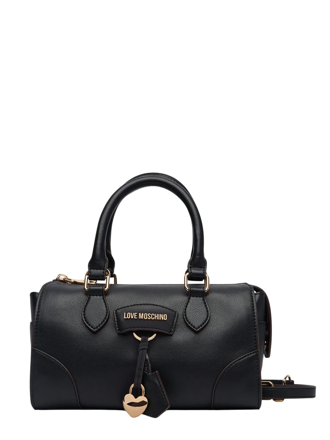 Love Moschino borsa a mano in pelle con charm nero