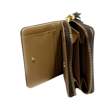 Love Moschino portafogli donna in ecopelle con zip marrone