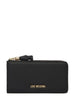 Love Moschino portafogli donna in ecopelle con zip nero oro