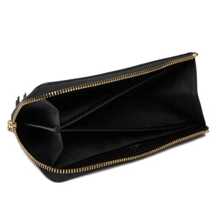 Love Moschino portafogli donna in ecopelle con zip nero oro