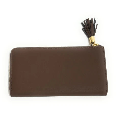 Love Moschino portafogli donna in ecopelle con zip marrone oro