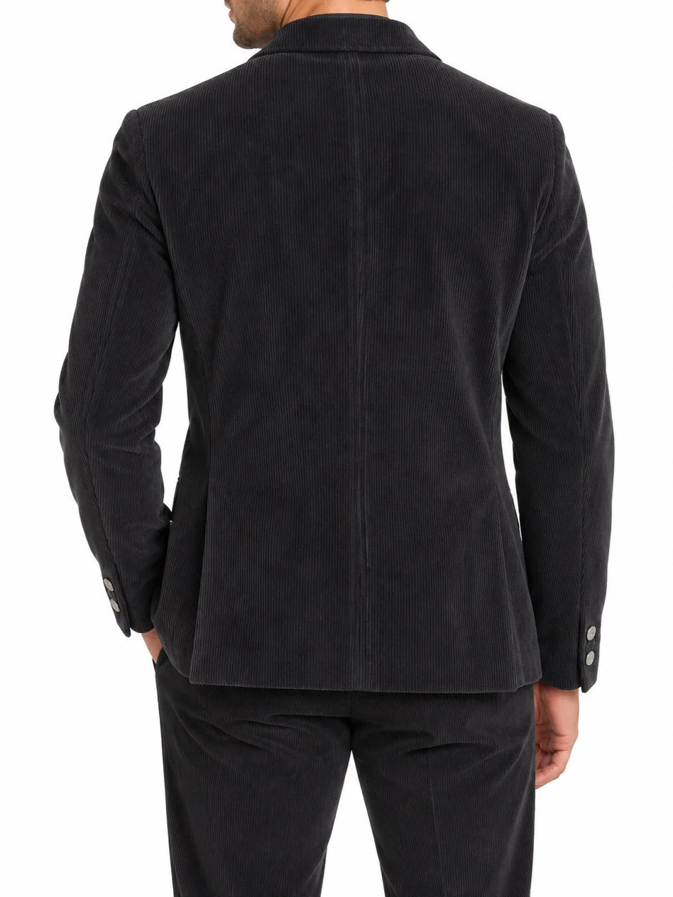 Mulish giacca blazer uomo in velluto millerighe Arcano nero