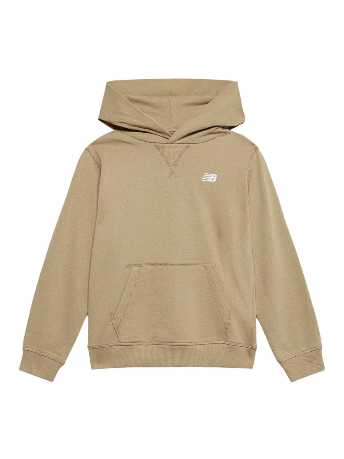 New Balance felpa con cappuccio unisex bambino con logo beige