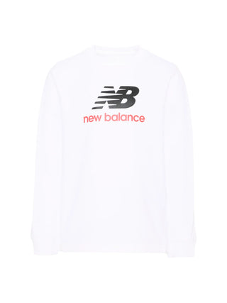 New Balance T-shirt bambino manica lunga con logo bianco LAKB0254 BWE NEW BALANCE 