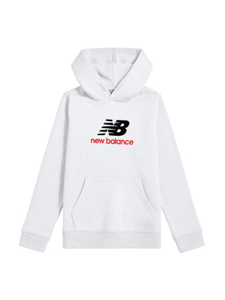 New Balance felpa unisex bambino con cappuccio bianco LAKB0366 BWE NEW BALANCE