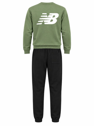 New Balance tuta sportiva bambino felpa e pantaloni verde nero LAKB0659 AAR NEW BALANCE