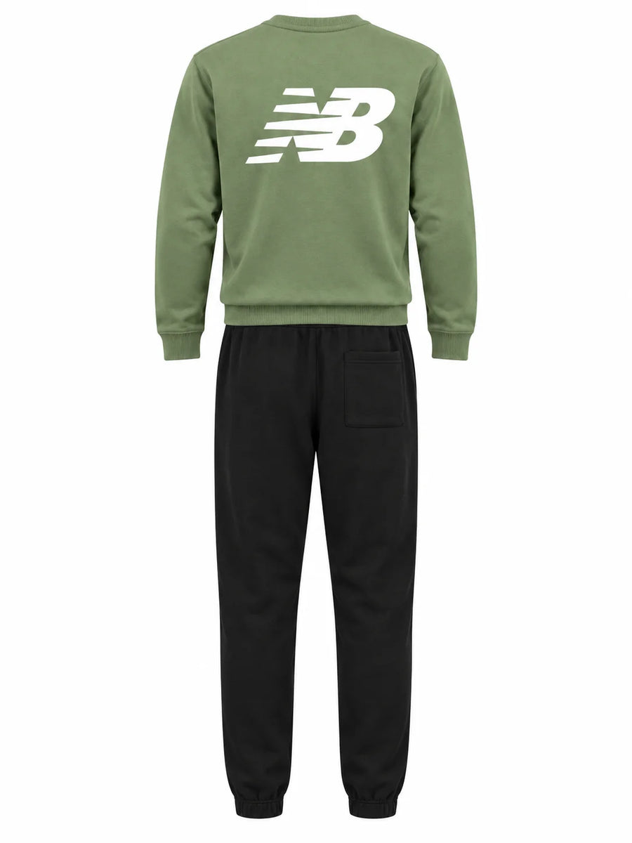 New Balance tuta sportiva bambino felpa e pantaloni verde nero LAKB0659 AAR NEW BALANCE