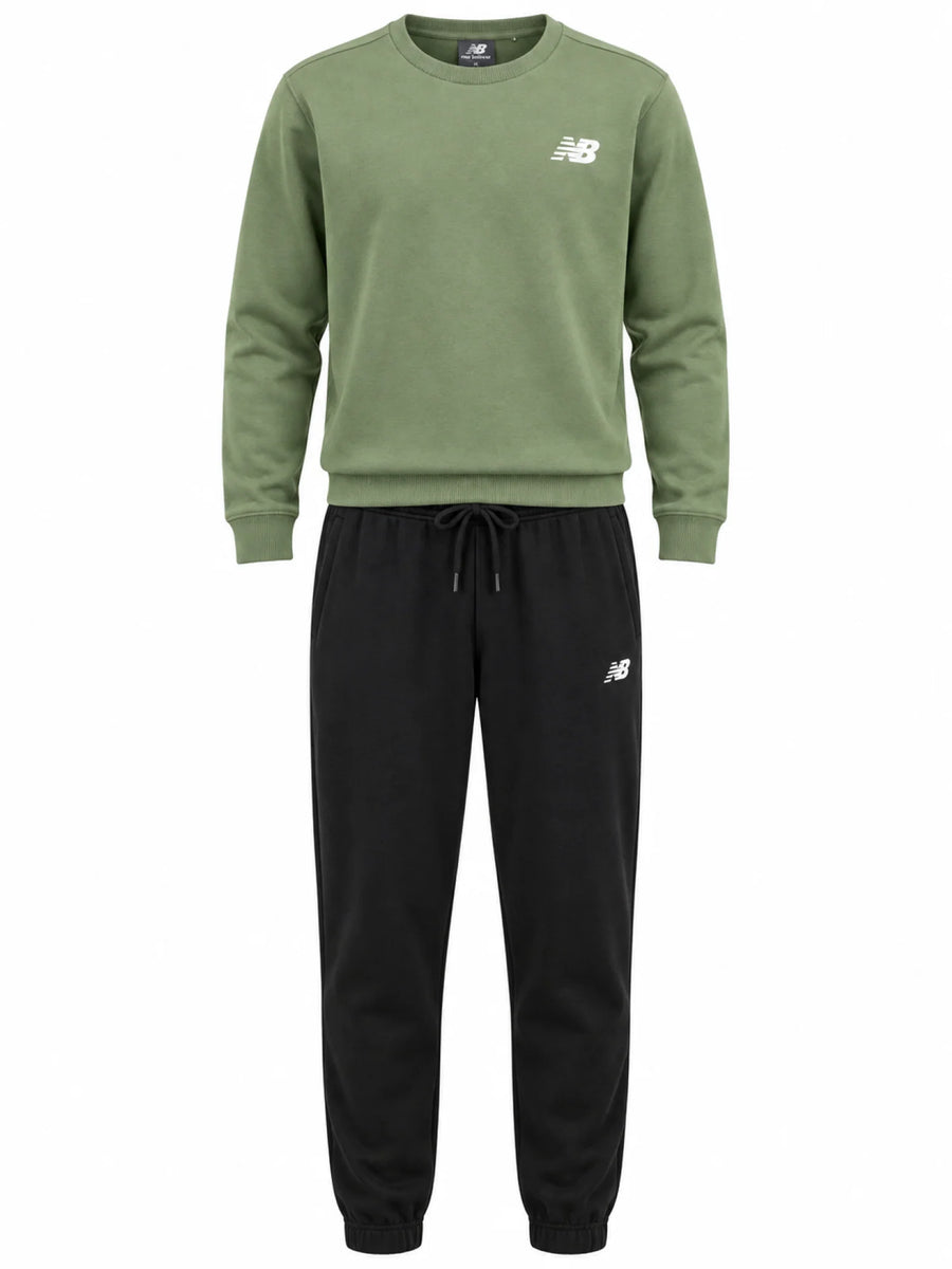 New Balance tuta sportiva bambino felpa e pantaloni verde nero LAKB0659 AAR NEW BALANCE 