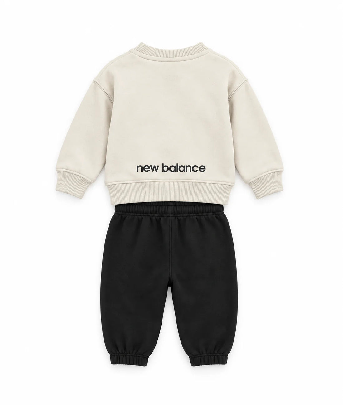 New Balance tuta sportiva neonato felpa e pantaloni beige nero