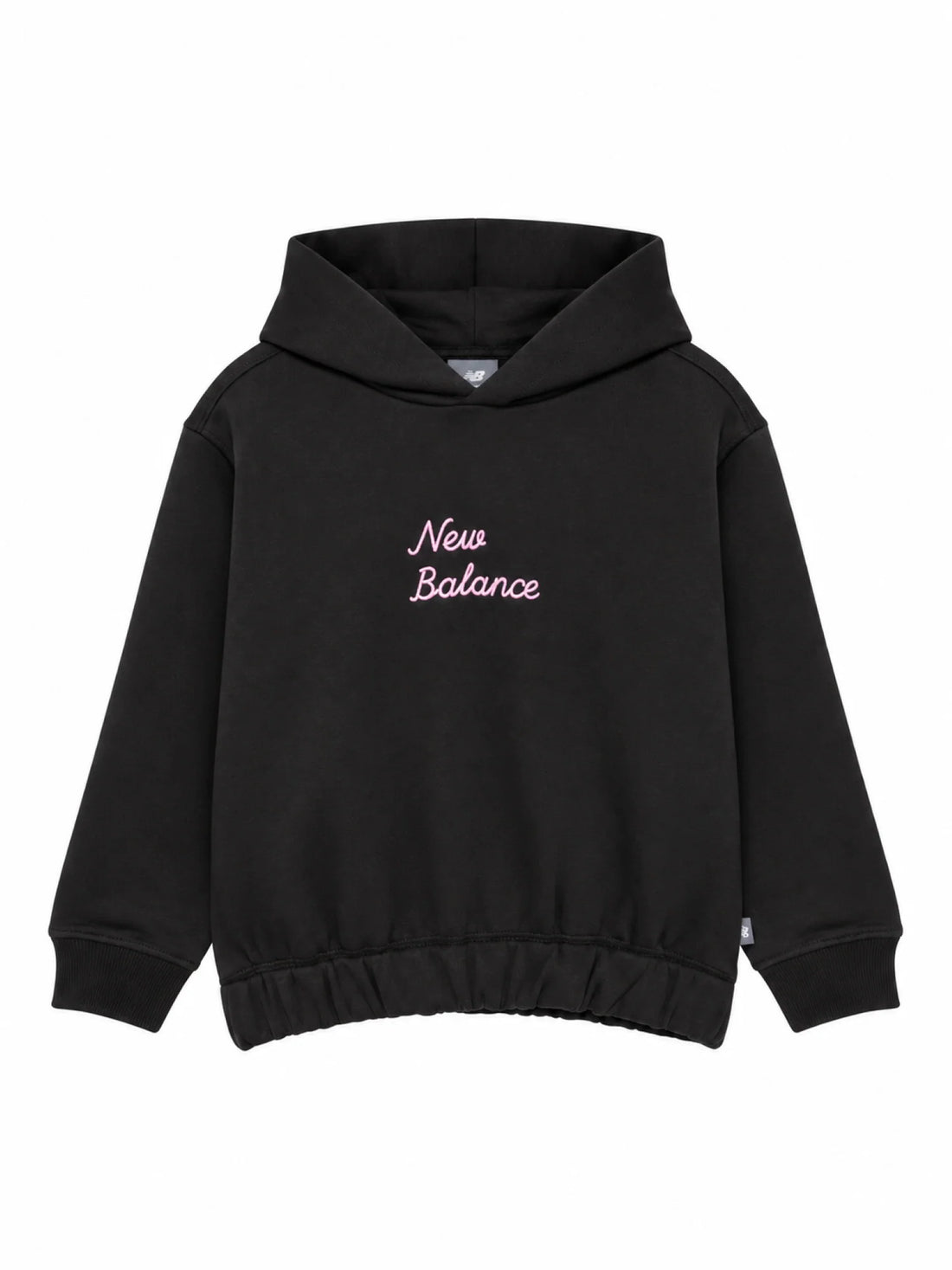 New Balance felpa bambina con cappuccio cotone felpato nero