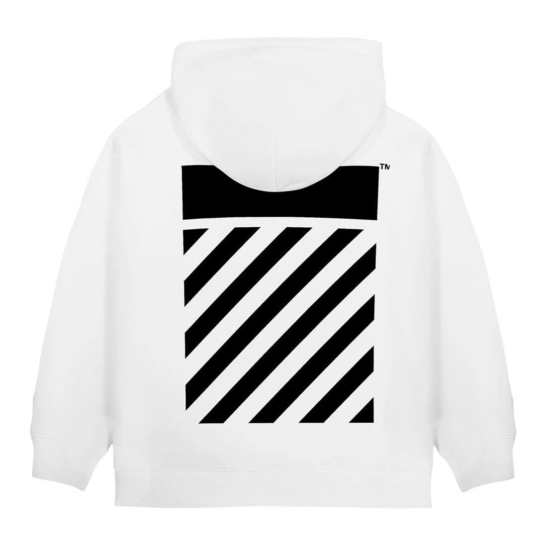 Off White felpa con cappuccio bambino stampa logo bianco