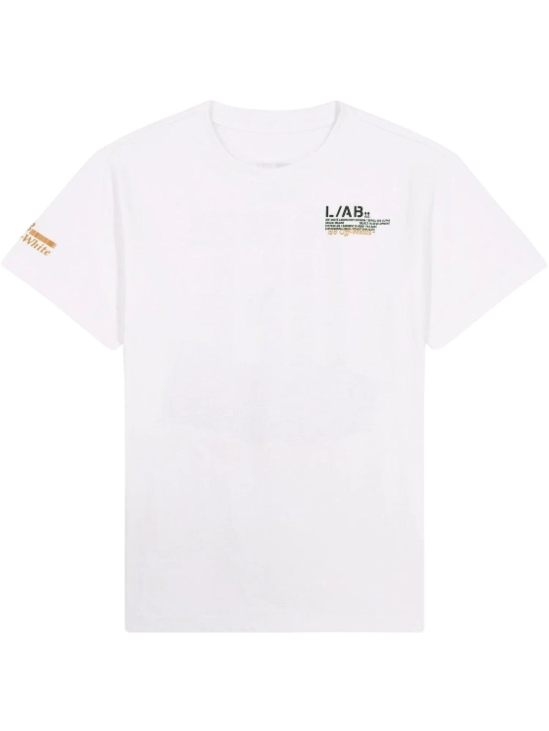 Off White T-shirt bambino manica corta con stampe logate bianco