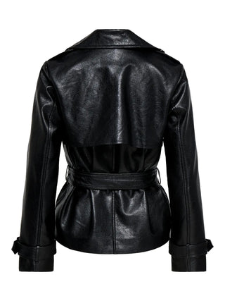 onljulia faux leather belted jacket 15373286 BLACK ONLY
