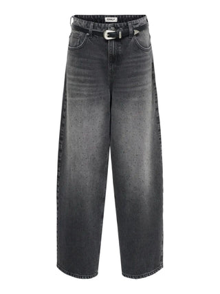 Only jeans donna Amber baggy vita bassa lavaggio nero 15380950 BLACK ONLY 