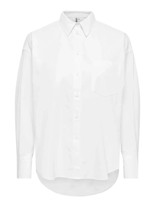 Only camicia donna manica lunga in cotone bianco 15381158 BRIGHT WHITE ONLY 
