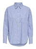 Only camicia donna manica lunga in cotone a righe celeste bianco