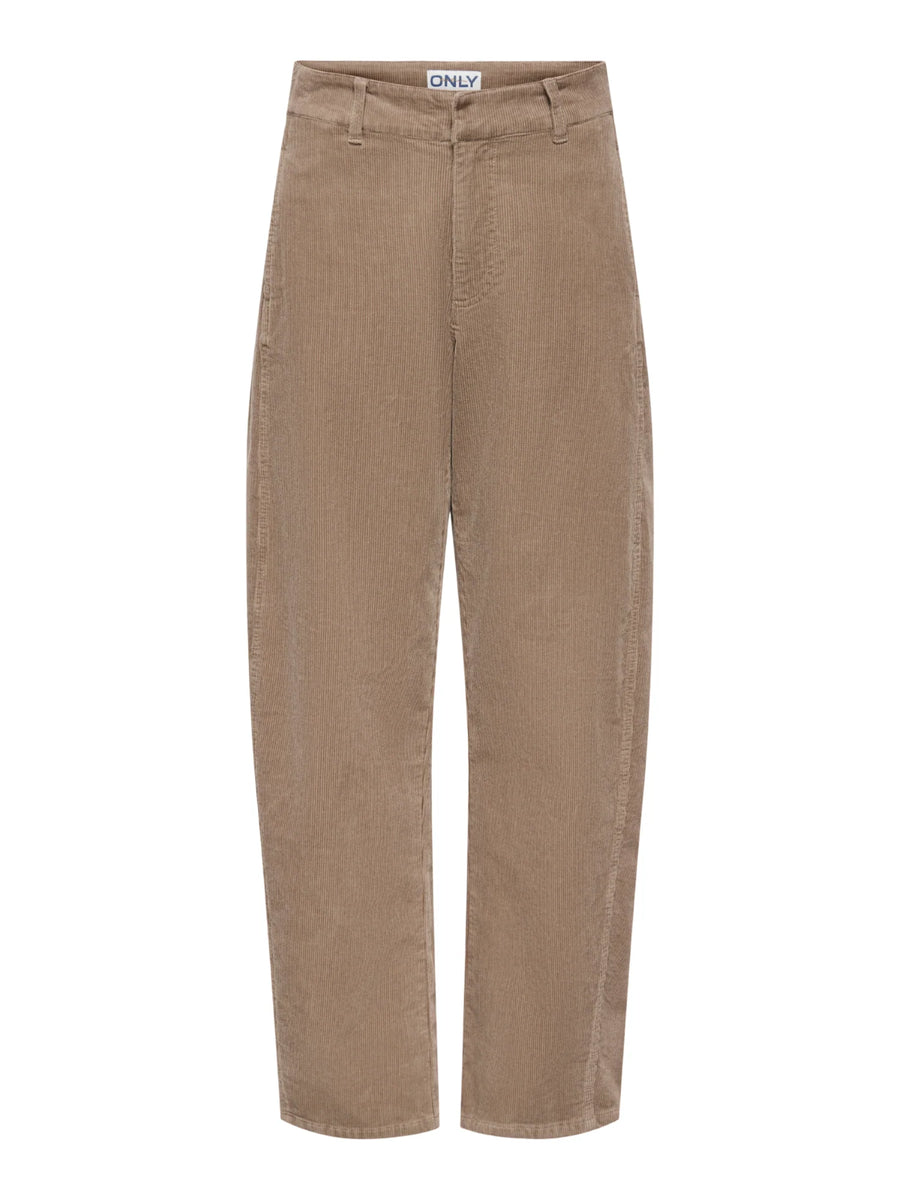 onlclair-flora cord barrel pant 15382132 TAUPE GRAY ONLY 