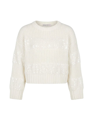 Patrizia Pepe maglia bambina misto lana con paillettes bianco latte 7K0080-KK025 W444 PATRIZIA PEPE 