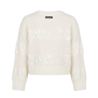 Patrizia Pepe maglia bambina misto lana con paillettes bianco latte 7K0080-KK025 W444 PATRIZIA PEPE