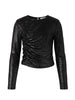 Patrizia Pepe T-shirt bambina in ciniglia lurex nero