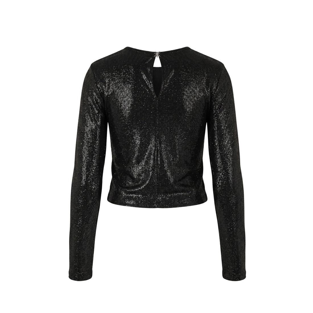 Patrizia Pepe T-shirt bambina in ciniglia lurex nero