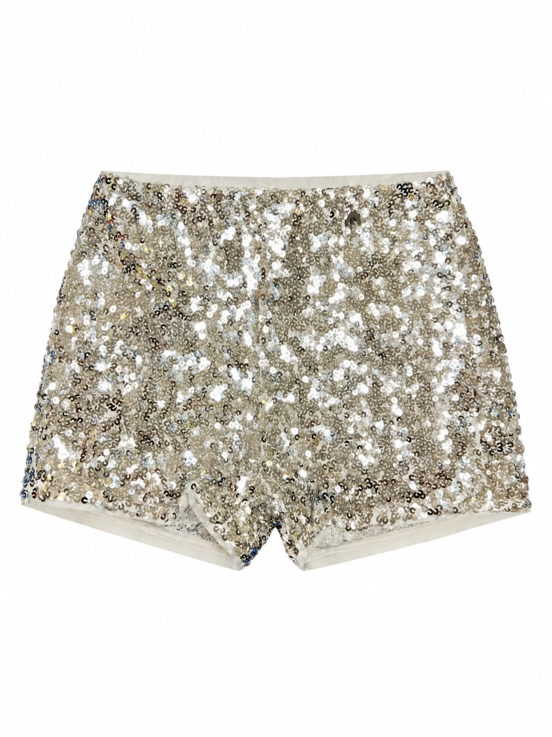 Patrizia Pepe shorts bambina con paillettes all over argento