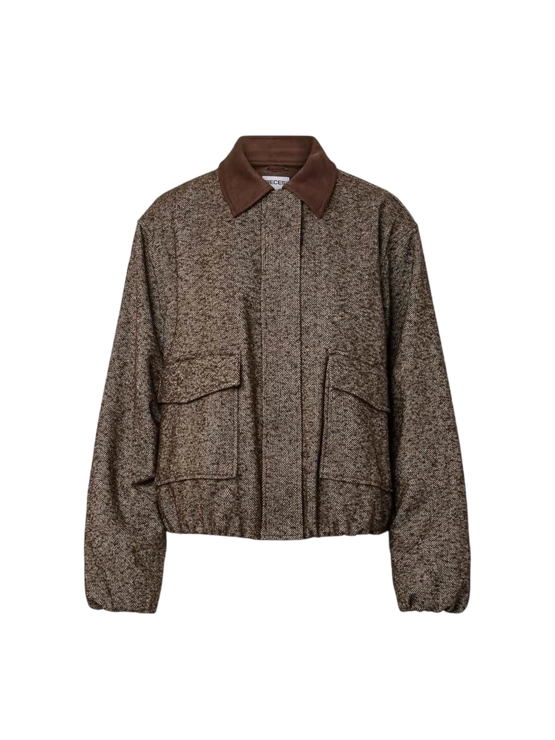 pcalberte herringbone bomber jacket