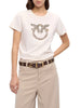 Pinko T-shirt Quentin manica corta con logo Love Birds gioiello marrone