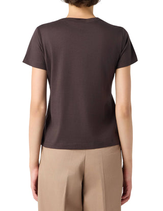 Pinko T-shirt Quentin manica corta con logo Love Birds gioiello marrone