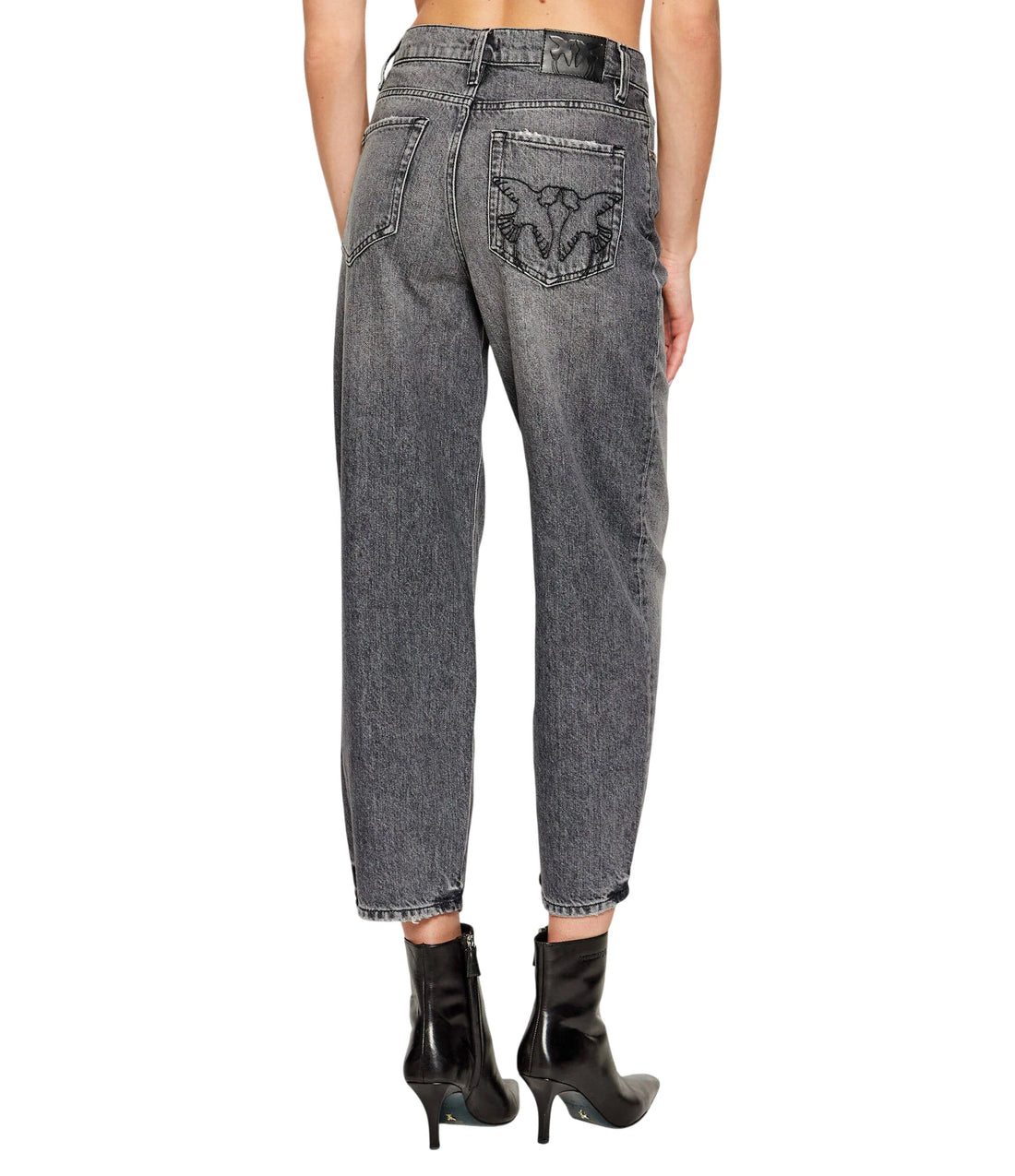Pinko jeans ballon Estelle donna in denim lavaggio grigio