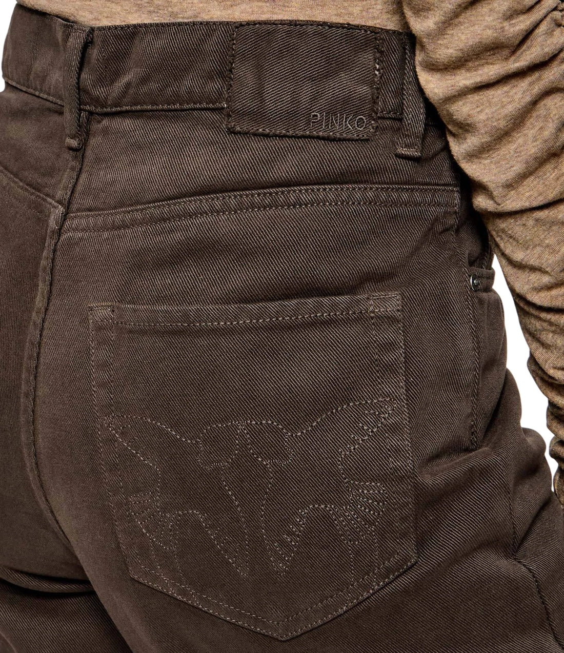 Pinko jeans barrel fit Estelle in denim marrone
