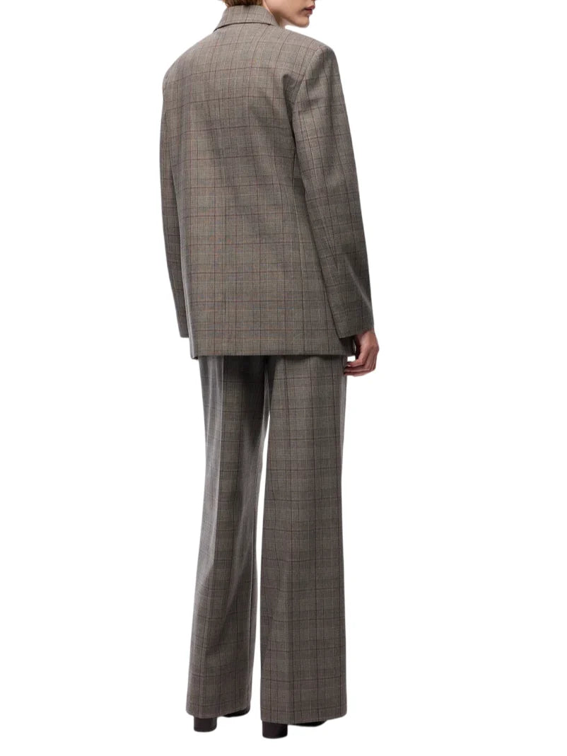Pinko giacca doppiopetto New Guinea fantasia check grigio