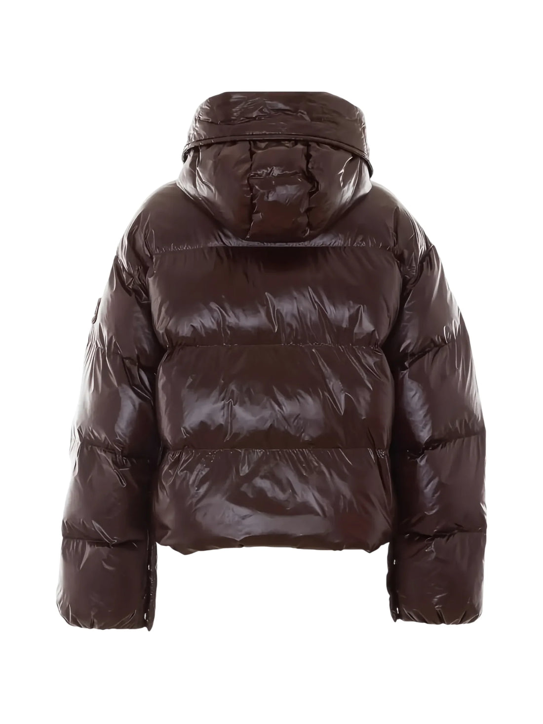 Pinko piumino donna Impasto con cappuccio marrone