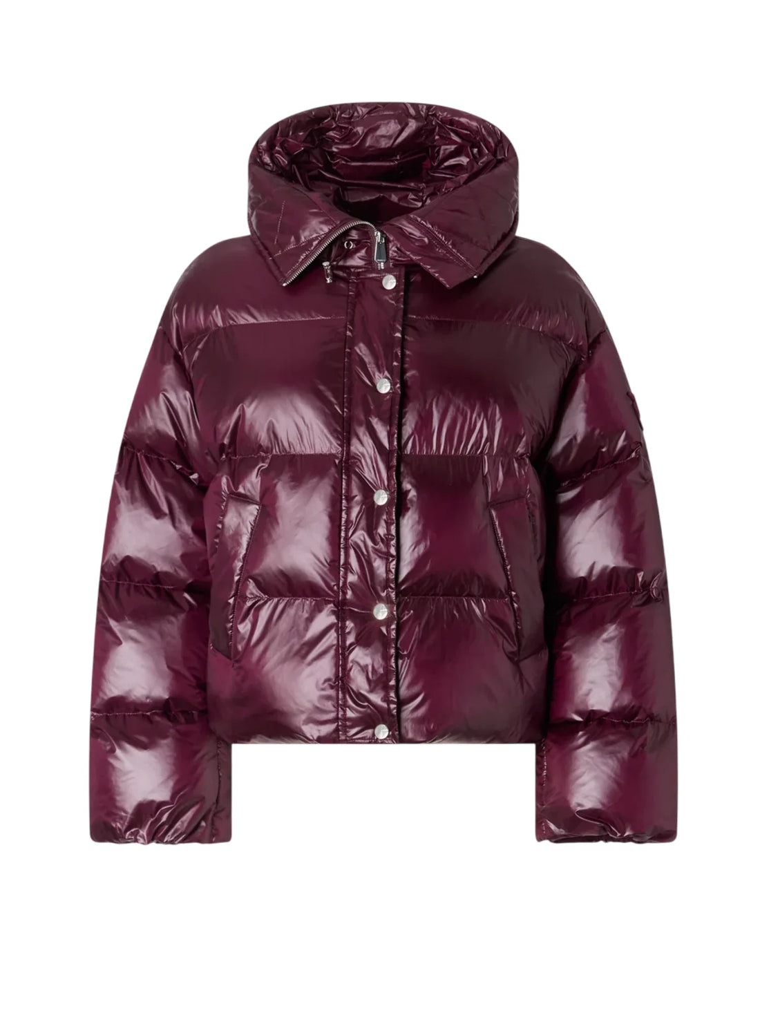Pinko piumino donna Impasto con cappuccio borgogna