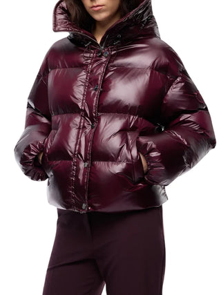 Pinko piumino donna Impasto con cappuccio borgogna 105656-A3FI RR7 PINKO 
