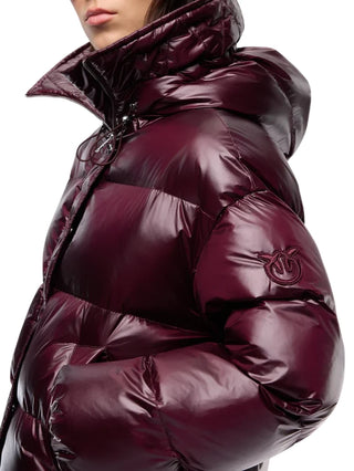 Pinko piumino donna Impasto con cappuccio borgogna 105656-A3FI RR7 PINKO