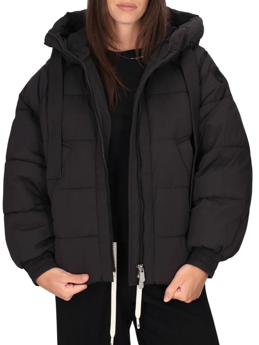Pinko piumino donna Dicentra con cappuccio nero