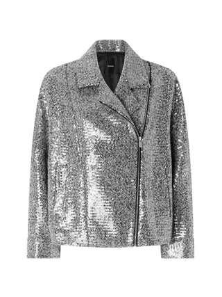 Pinko giubbino Bellis Blouson in panno chevron con paillettes grigio 107145-A3FE ZZ2 PINKO 